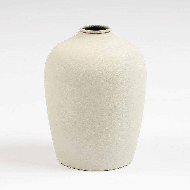 Off White Metal Vase 18cm
